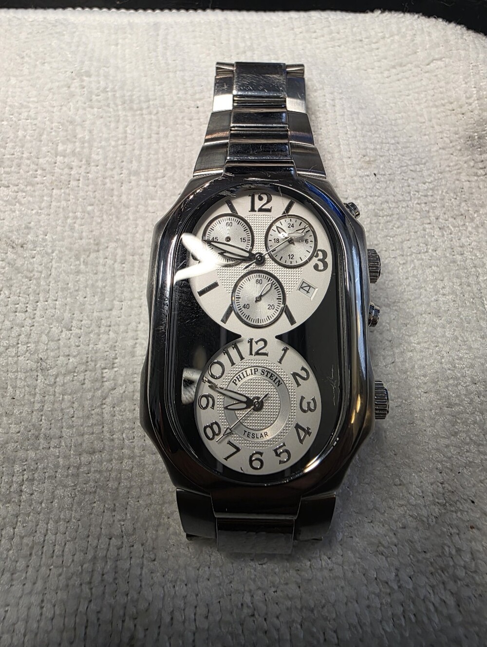 Philip Stein Signature XL Dual Time Zone Watch – Size 3 (3TF)